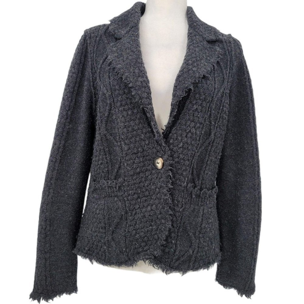 Tory Burch Wool Cardigan Sweater Chunky Large - Picture 3 of 7